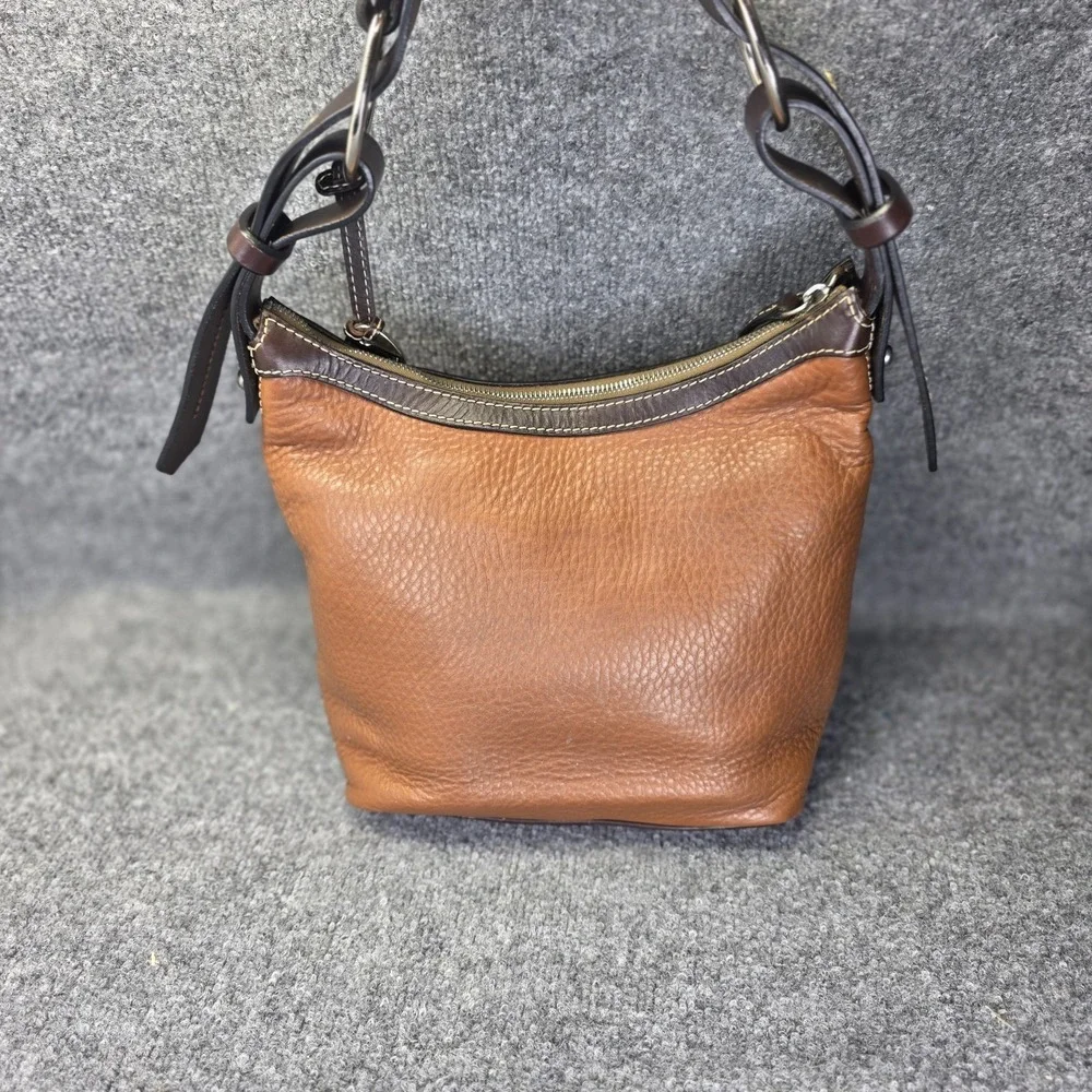 DOONEY & BOURKE 1975 Pebbled Leather Hobo Classic Vintage Shoulder Bag Brown